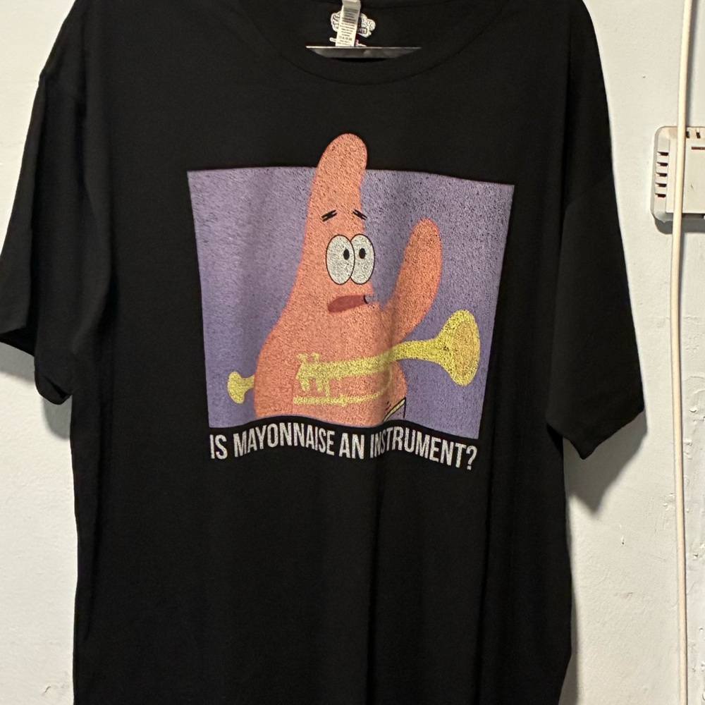 SpongeBob SquarePants Black Tee with Patrick Graphic
